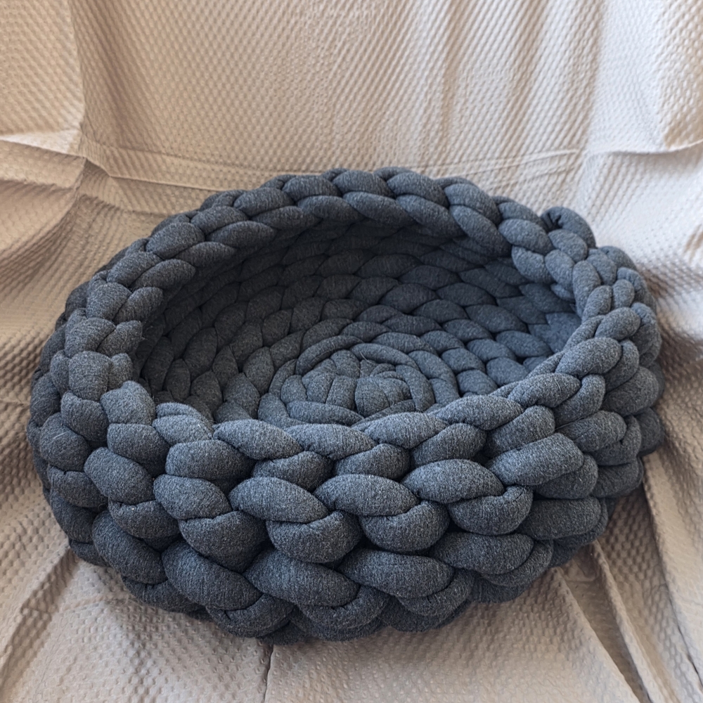 Cozy Knit Basket in Gray